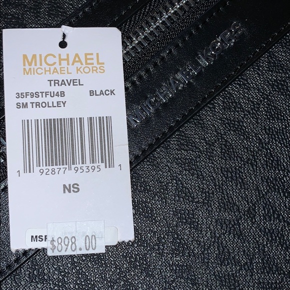 Michael Kors Carry On Luggage Trolley Black - Picture 8 of 8